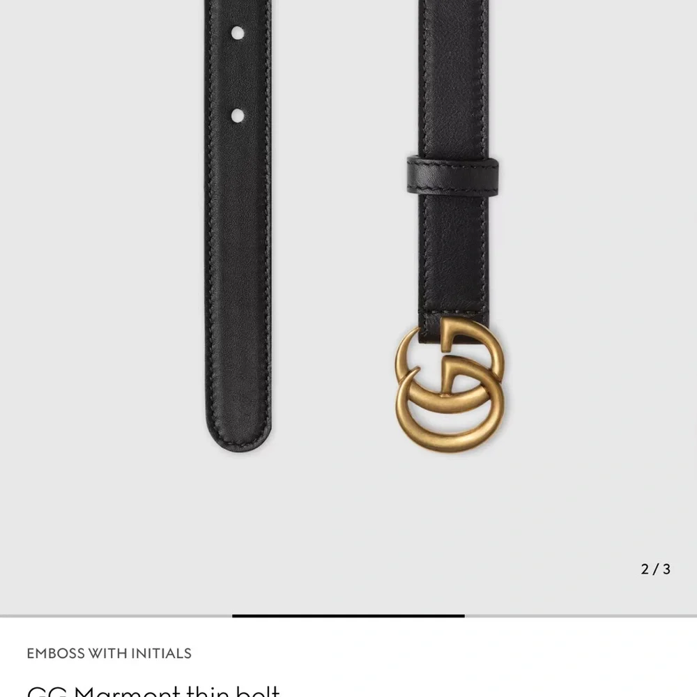 Gucci Black Belt with Gold GG Buckle - Picture 7 of 7